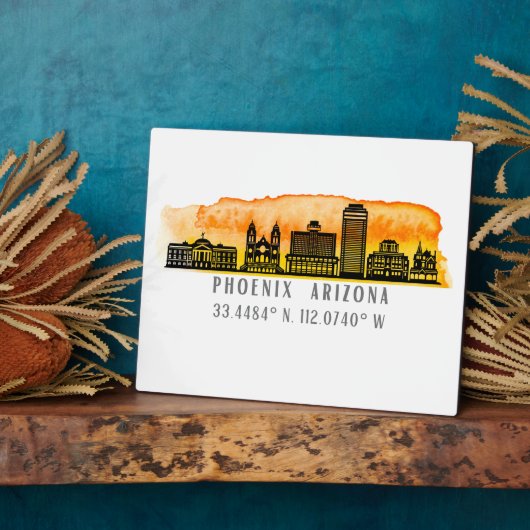 Phoenix Skyline Map Coordinates Fotoplaat (Zijkant)