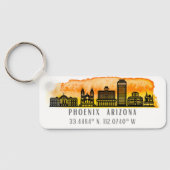 Phoenix Skyline Map Coordinates Sleutelhanger (Achterkant)