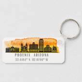 Phoenix Skyline Map Coordinates Sleutelhanger (Voorkant)