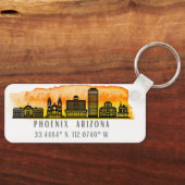 Phoenix Skyline Map Coordinates Sleutelhanger (Voorkant)