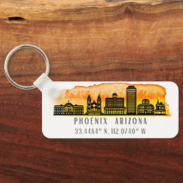Phoenix Skyline Map Coordinates Sleutelhanger