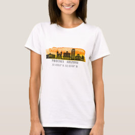 Phoenix Skyline Map Coordinates T-shirt