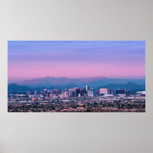 Phoenix Skyline Pink Twilight Poster (Voorkant)