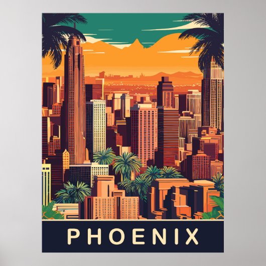 Phoenix Skyline, Reizen Poster (Voorkant)