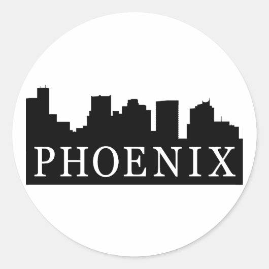 Phoenix Skyline Ronde Sticker (Voorkant)