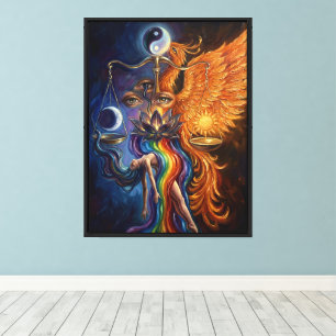 Phoenix Spirituele Ingelijste Canvas Wandkunst Afdruk