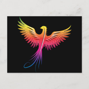 Phoenix stijgend uit de as symbool briefkaart