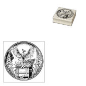 Phoenix stijgt op uit de vuilnisbakken rubberstempel (Gestempeld)