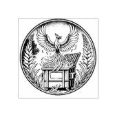 Phoenix stijgt op uit de vuilnisbakken rubberstempel (Afrduk)