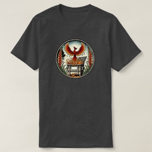 Phoenix stijgt op uit de vuilnisbakken t-shirt (Design voorkant)
