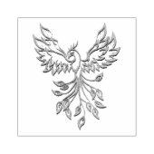 Phoenix stijgt op zilver rubberstempel (Afrduk)