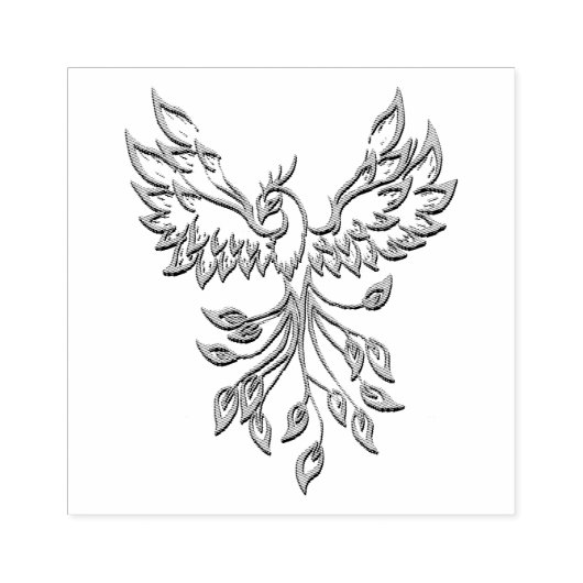 Phoenix stijgt op zilver rubberstempel (Afrduk)