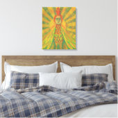 Phoenix Sun Bird Woman Goddess Fantasy Surrealisme Canvas Afdruk (Insitu (Slaapkamer))