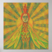 Phoenix Sun Bird Woman Goddess Fantasy Surrealisme Poster (Voorkant)