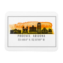 Phoenix Sunset Skyline Map Coordinates Magneet