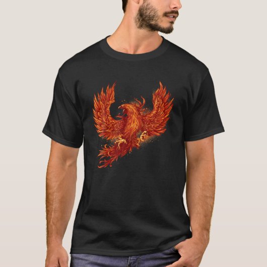 Phoenix T Shirt Grieks Mythologie  Flame Retr (Voorkant)