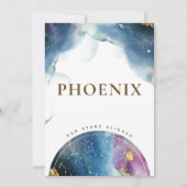 Phoenix Table Sign Celestiale Waterverf Thema Kaart (Voorkant)