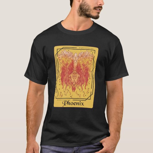Phoenix Tarot Card Firebird Fantasy Rising from As T-shirt (Voorkant)