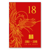 Phoenix thema Dubbel geluk | Goud op rood Kaart (Achterkant)