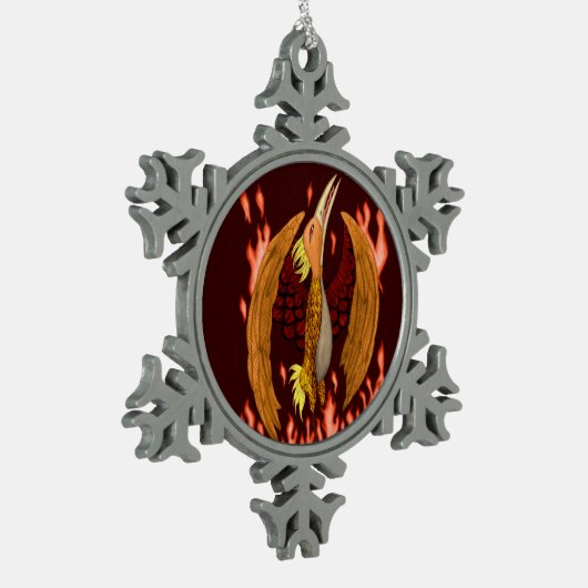 Phoenix Tin Sneeuwvlok Ornament (Links)
