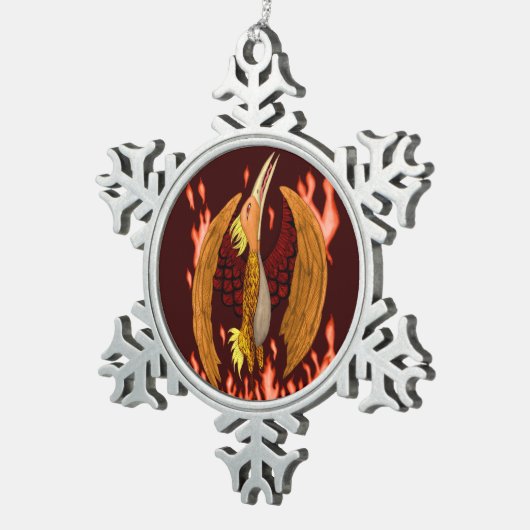 Phoenix Tin Sneeuwvlok Ornament (Rechts)