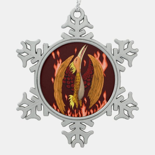 Phoenix Tin Sneeuwvlok Ornament (Voorkant)