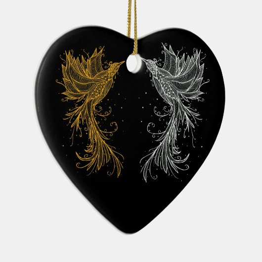 Phoenix Twins Keramisch Ornament (Rechts)