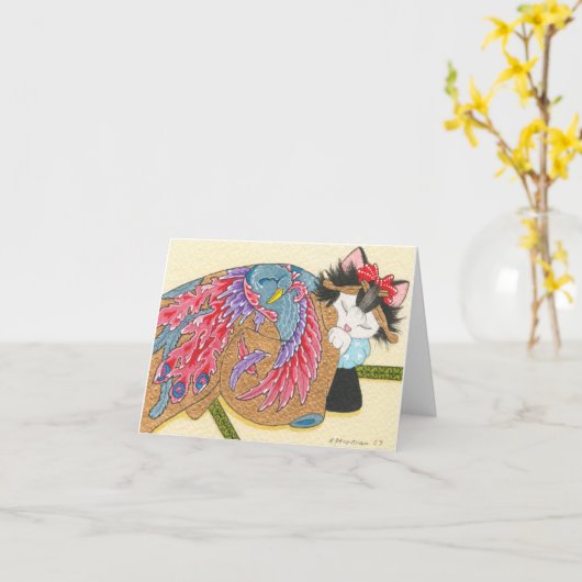 Phoenix uchikake notecard kaart (Gele Bloem)