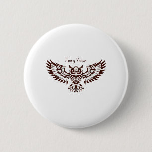 Phoenix Uil – Vuurvisioen Ronde Button 5,7 Cm