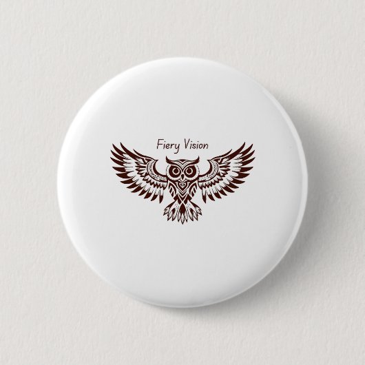 Phoenix Uil – Vuurvisioen Ronde Button 5,7 Cm (Voorkant)