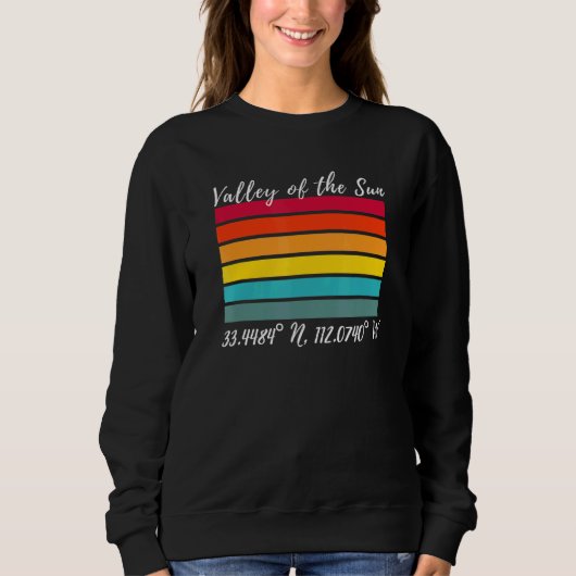 Phoenix Valley of the Sun Souvenir Latitude Longit Trui (Voorkant)