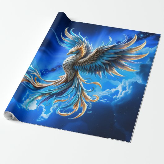 Phoenix van de saffierene dageraad cadeaupapier (Uitgerold)