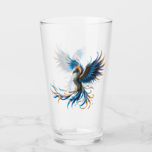 Phoenix van de saffierene dageraad glas (Achterkant)