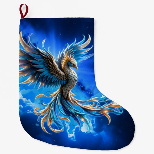 Phoenix van de saffierene dageraad  grote kerstsok (Voorkant)