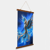 Phoenix van de saffierene dageraad  hangend wandkleed (Gebogen)
