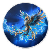 Phoenix van de saffierene dageraad keramische knop (Voorkant)