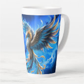Phoenix van de saffierene dageraad  latte mok (Rechterhoek)