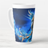 Phoenix van de saffierene dageraad  latte mok (Linkerhoek)
