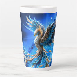 Phoenix van de saffierene dageraad  latte mok