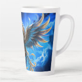 Phoenix van de saffierene dageraad  latte mok (Rechts)