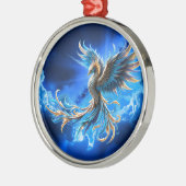 Phoenix van de saffierene dageraad  metalen ornament (Links)