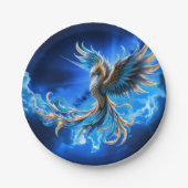 Phoenix van de saffierene dageraad  papieren bordje (Voorkant)