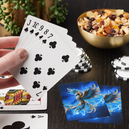 Phoenix van de saffierene dageraad pokerkaarten (Insitu)