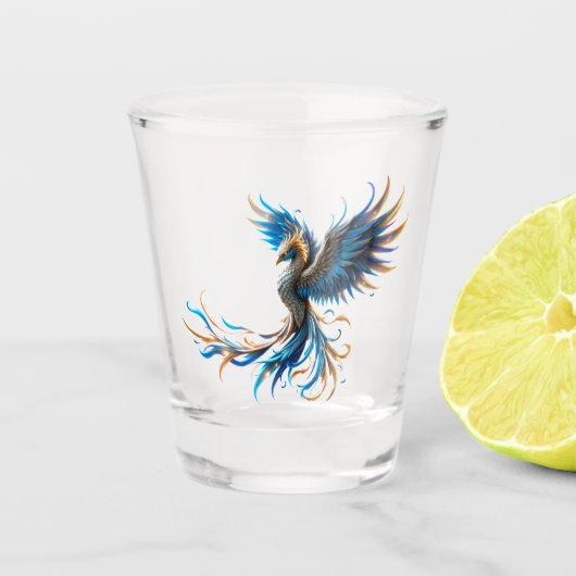 Phoenix van de saffierene dageraad  shot glas (Voorkant)
