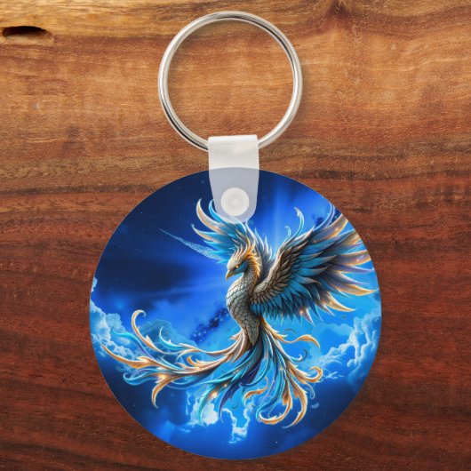 Phoenix van de saffierene dageraad  sleutelhanger (Achterkant)