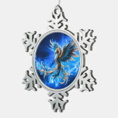 Phoenix van de saffierene dageraad  tin sneeuwvlok ornament (Rechts)