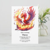 Phoenix verjaardagsuitnodiging kaart (Staand voorkant)