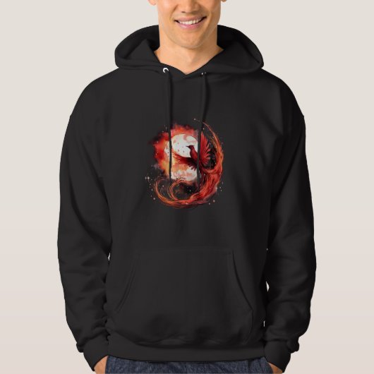 Phoenix Verjonging Phoenix Rising Mythical Bird Hoodie (Voorkant)