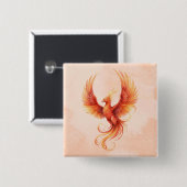 Phoenix Vierkante Button 5,1 Cm (Voorkant /achterkant)