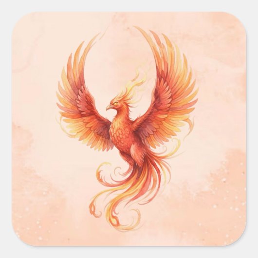 Phoenix Vierkante Sticker (Voorkant)